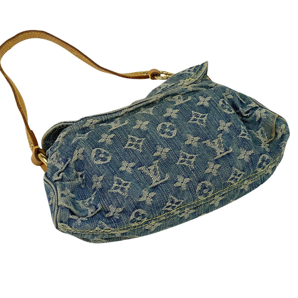 Louis Vuitton Denim Bag Monogram Shoulder Pleaty Blue